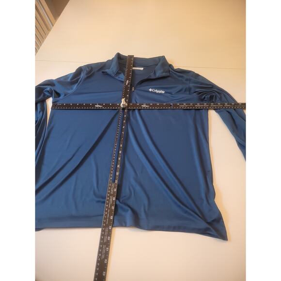 Men's Large Columbia PFG Royal‎ Blue Omni Shade 1/4 Zip Pullover Fishing EUC - Picture 5 of 6
